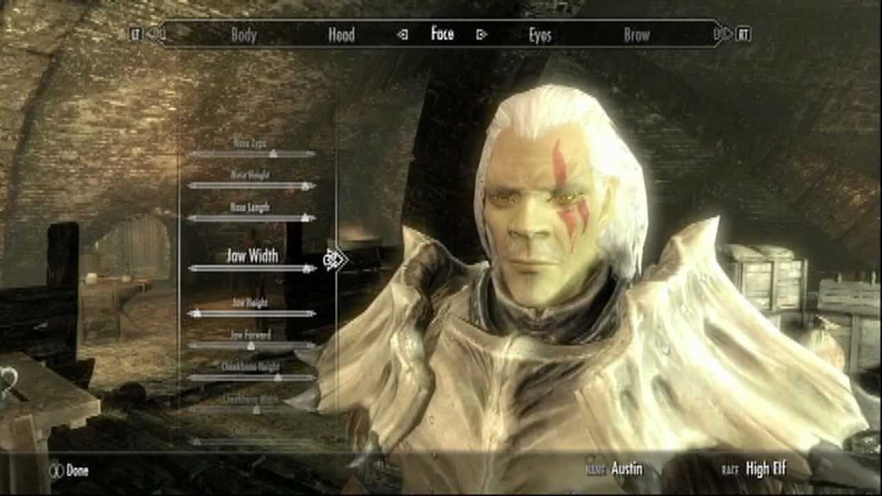 how to edit character in skyrim