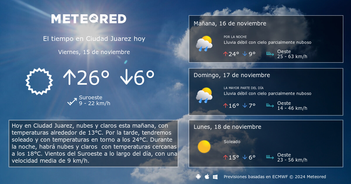 el clima en ciudad juarez por hora