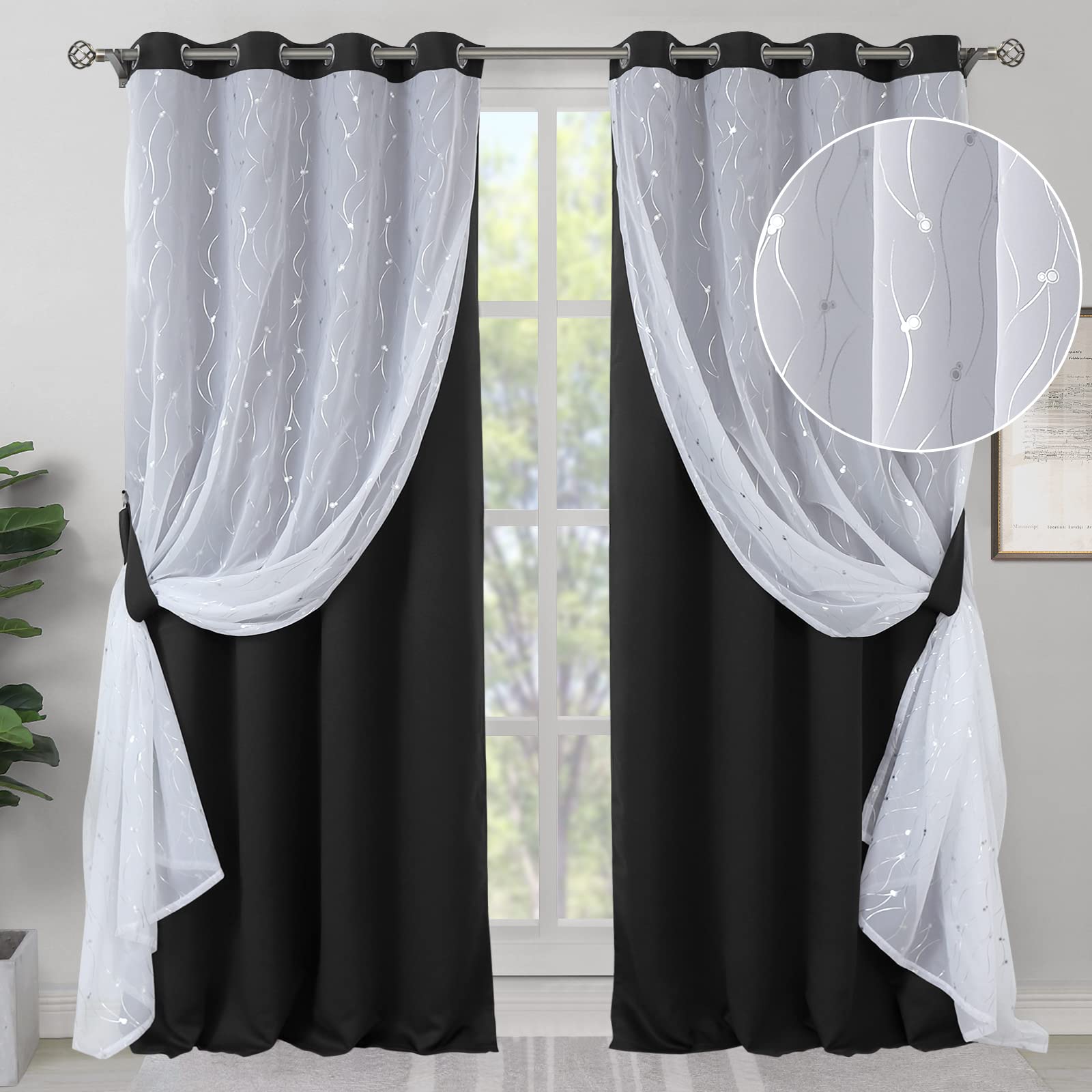 blackout curtains with sheer