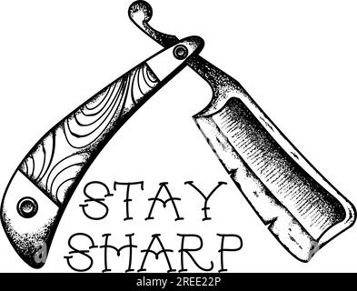 straight razor tattoo design