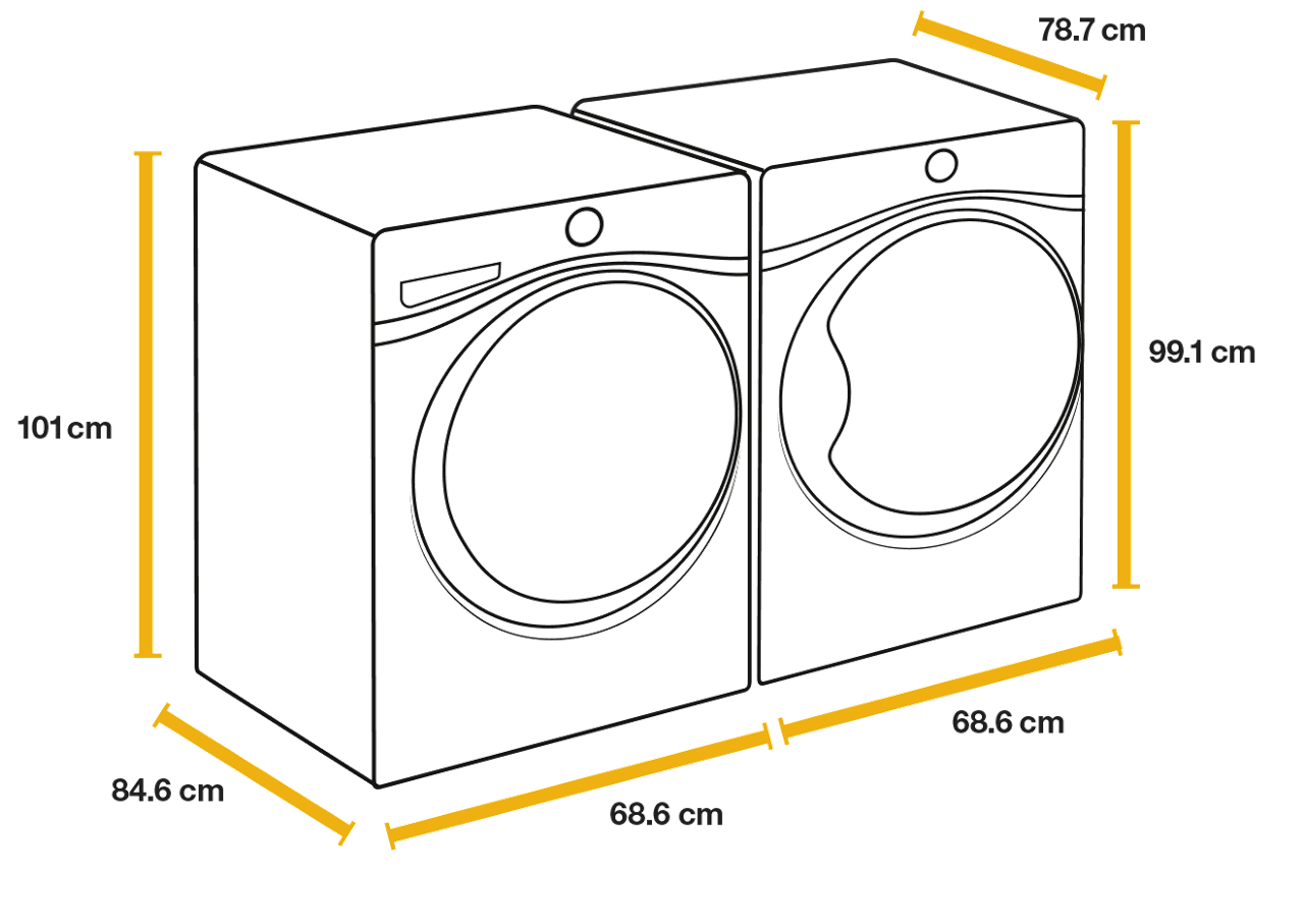 standard washer dryer width