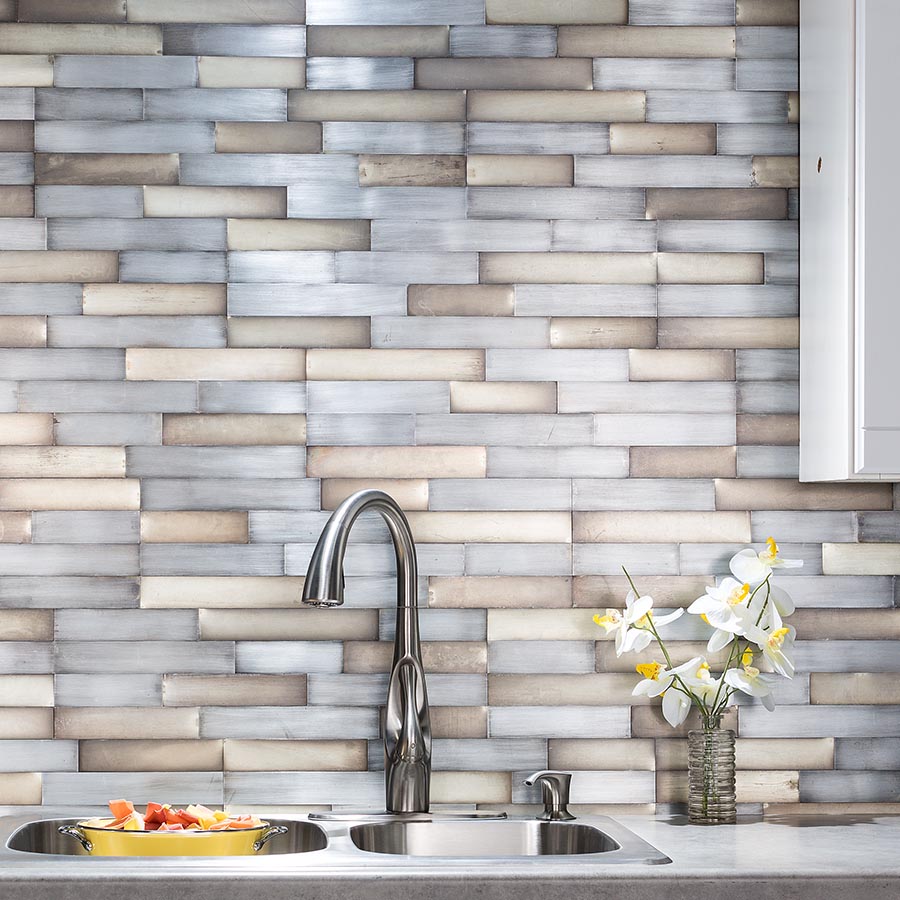 peel and stick metal backsplash