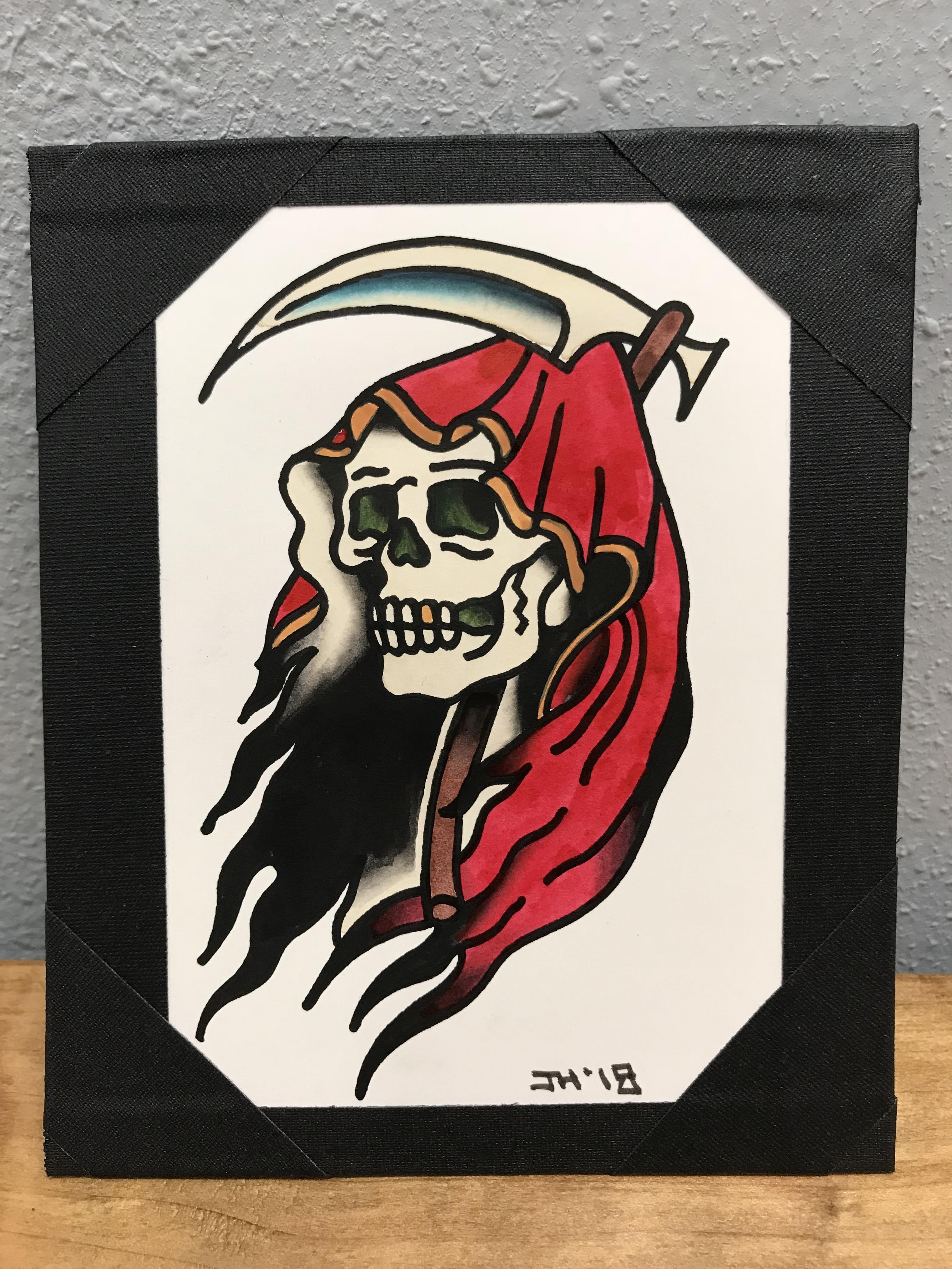 grim reaper tattoo flash