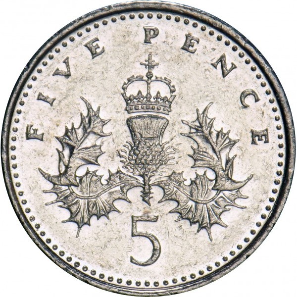 five pence coin value