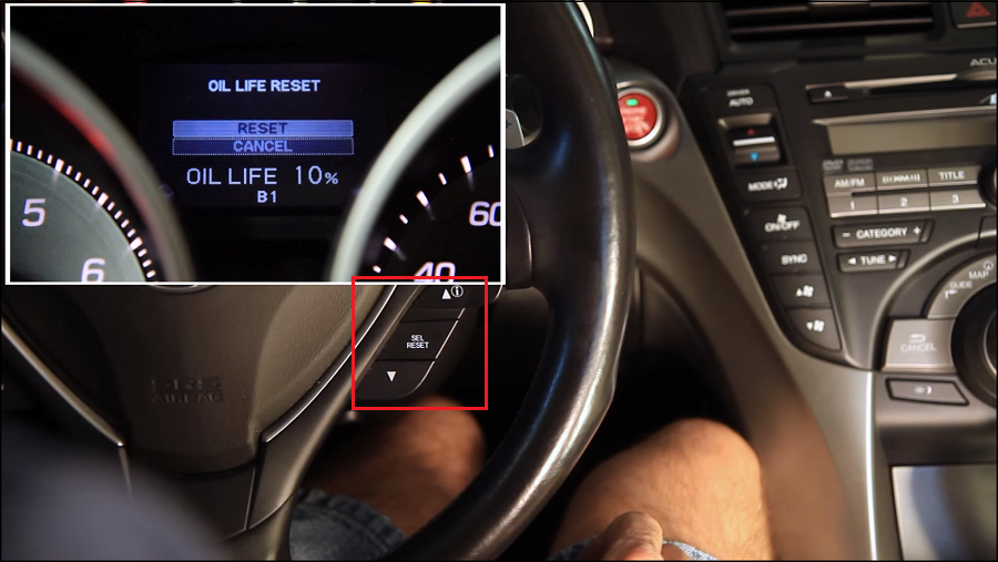 2012 acura tl oil reset