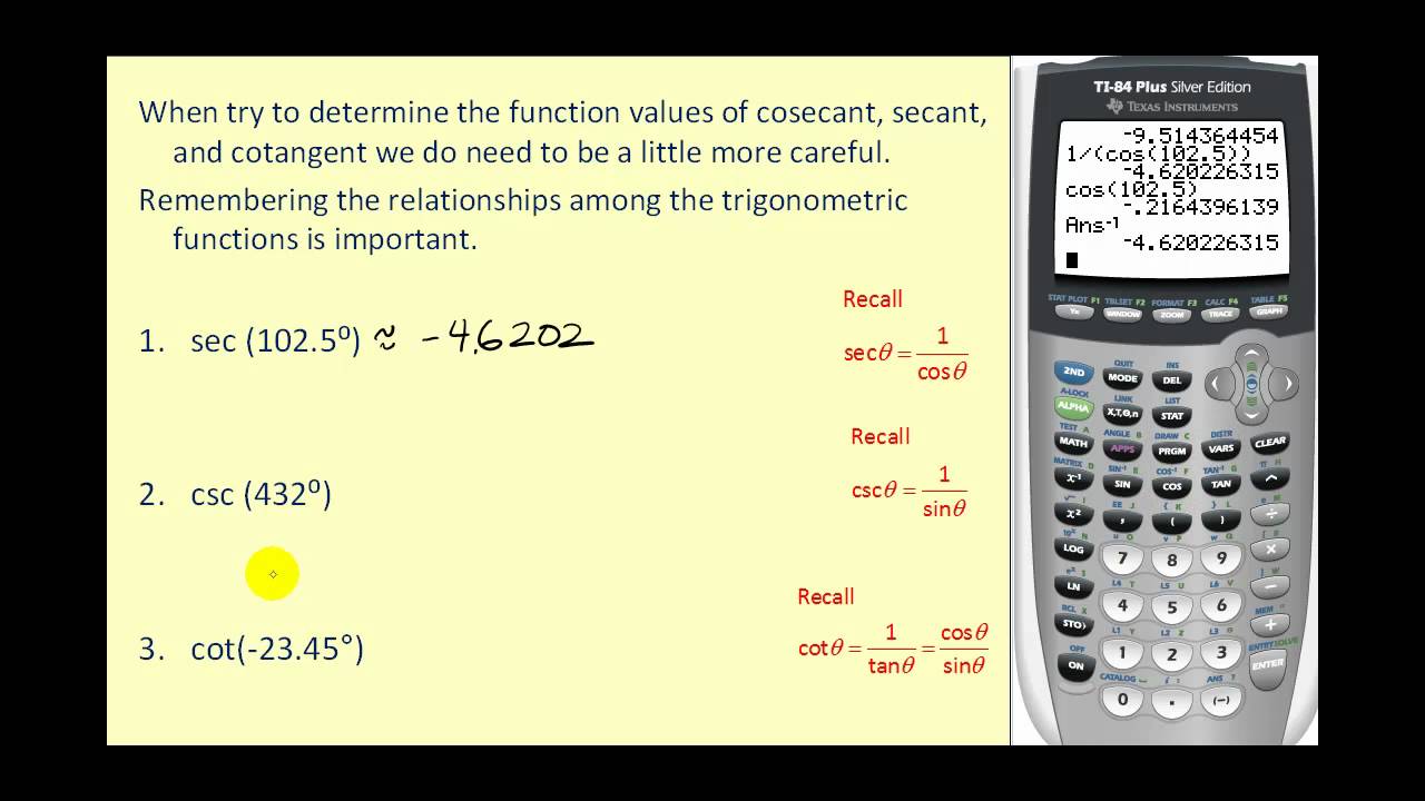 cot in scientific calculator