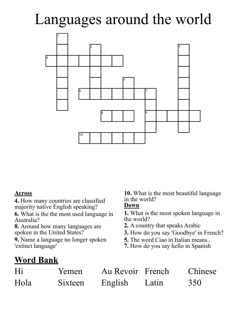 ability in a foreign language crossword clue