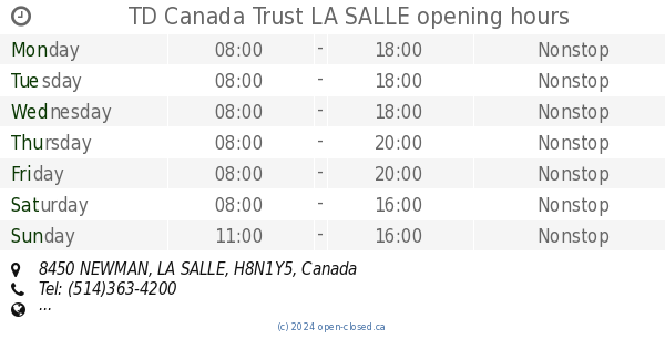 td canada trust hours