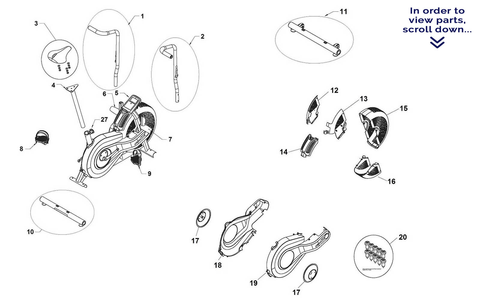 schwinn airdyne parts list