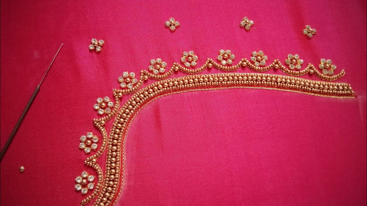 aari beads work blouse