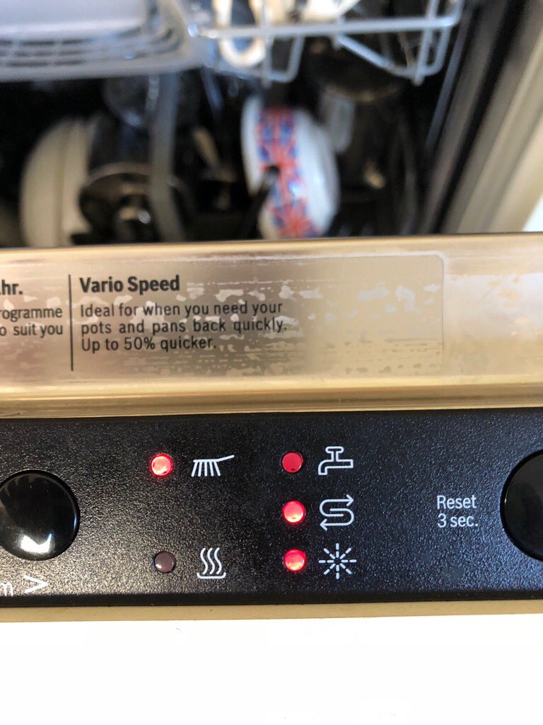 bosch dishwasher flashing red light