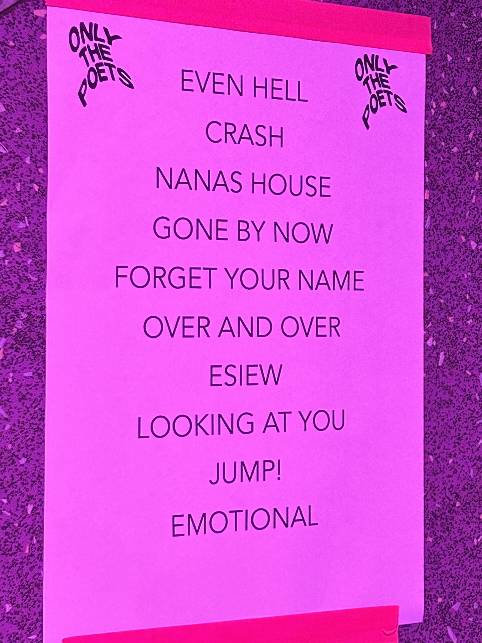 only the poets setlist