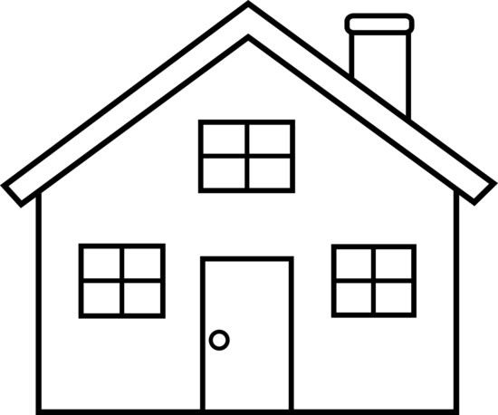 simple house clip art black and white