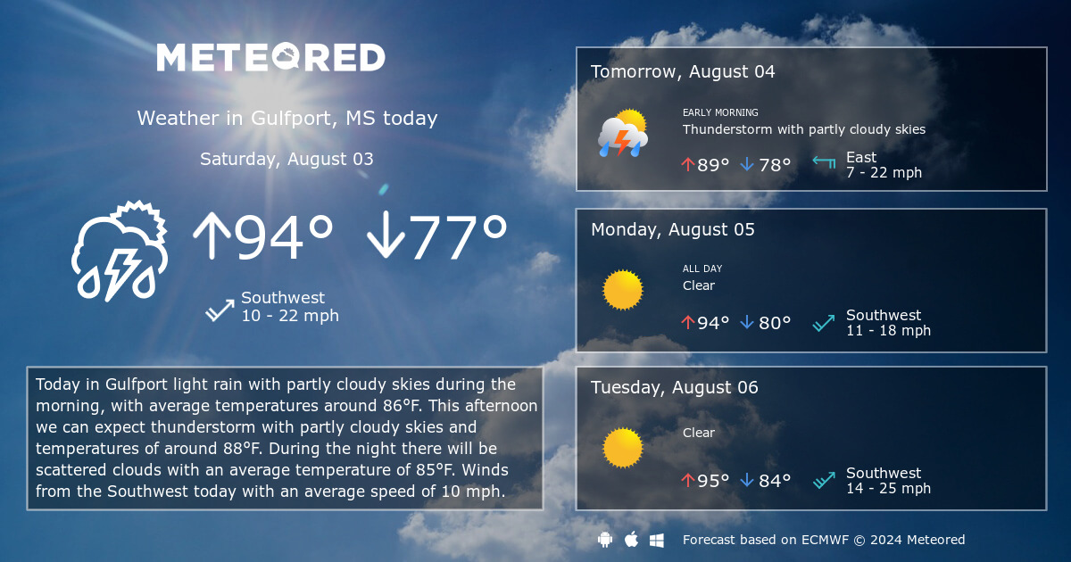 gulfport weather tomorrow