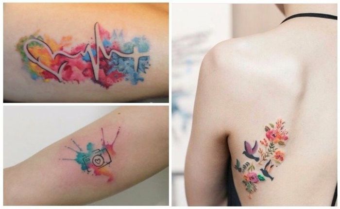 tatuajes pequeños en acuarela