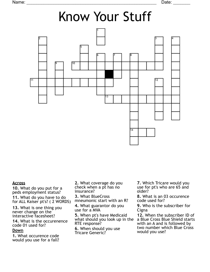 stuff crossword