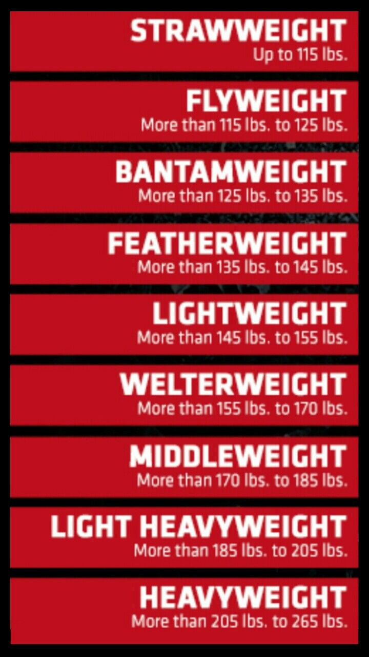 ufc weight divisions