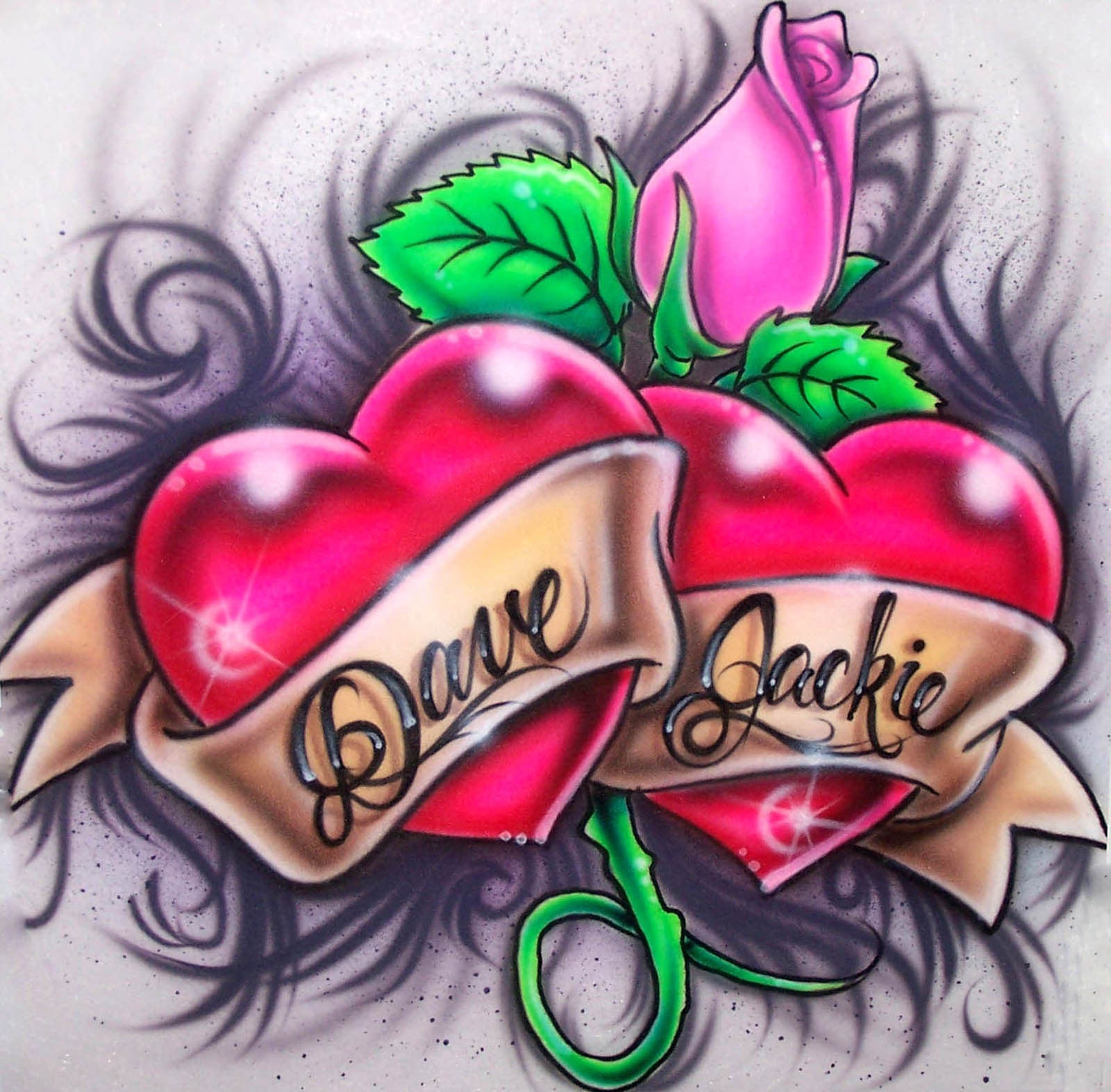 heart tattoo with names