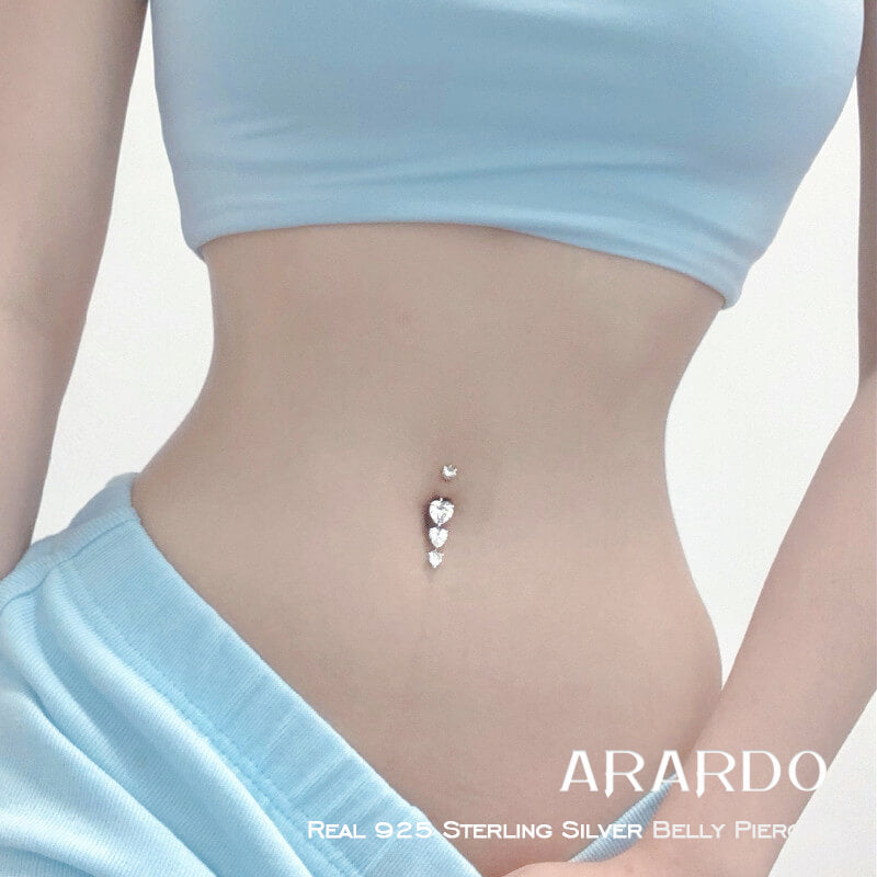 belly button piercing sterling silver