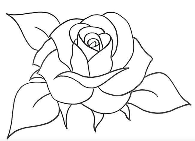 rose outline simple