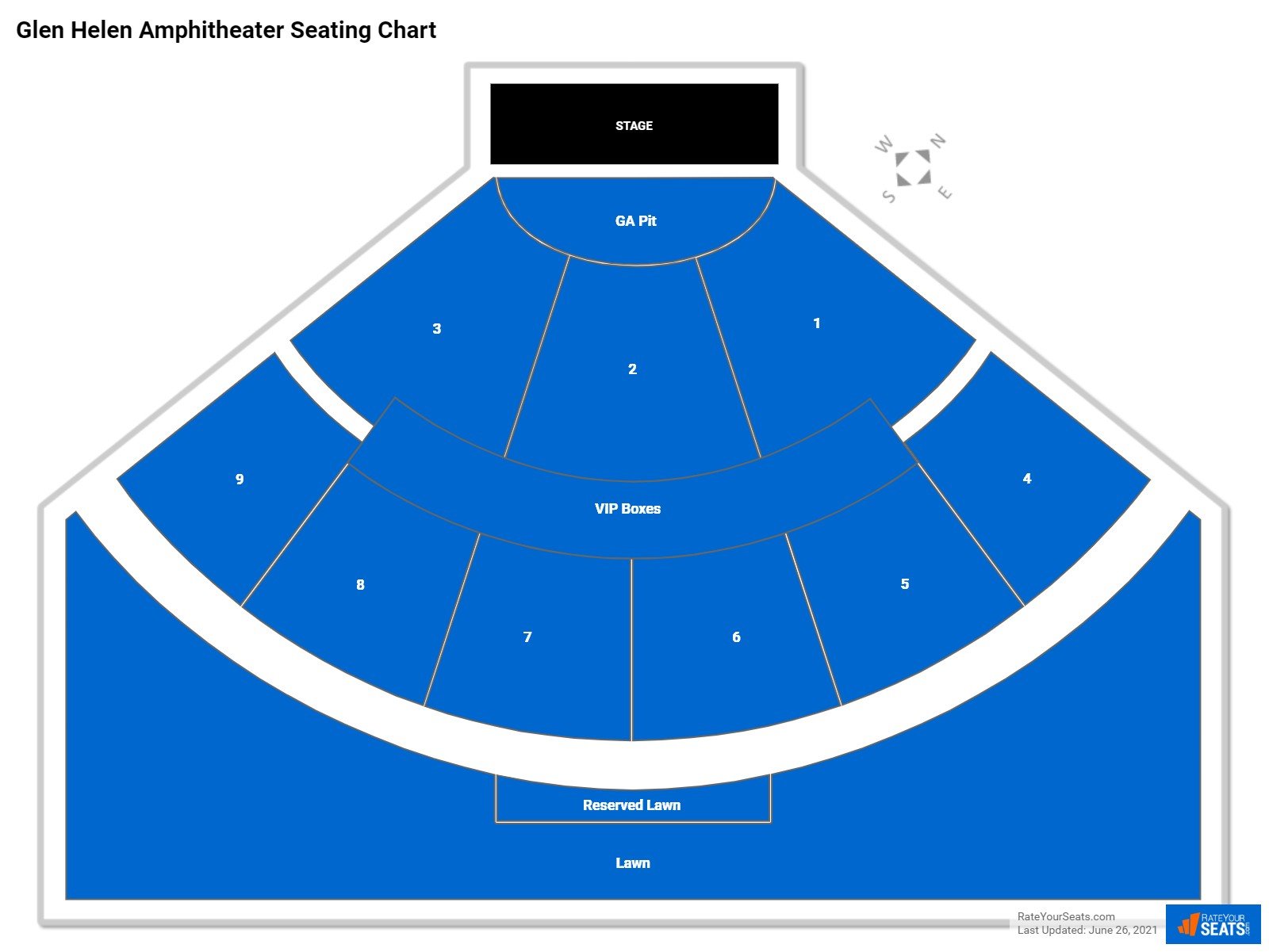 seat number glen helen amphitheater seating chart