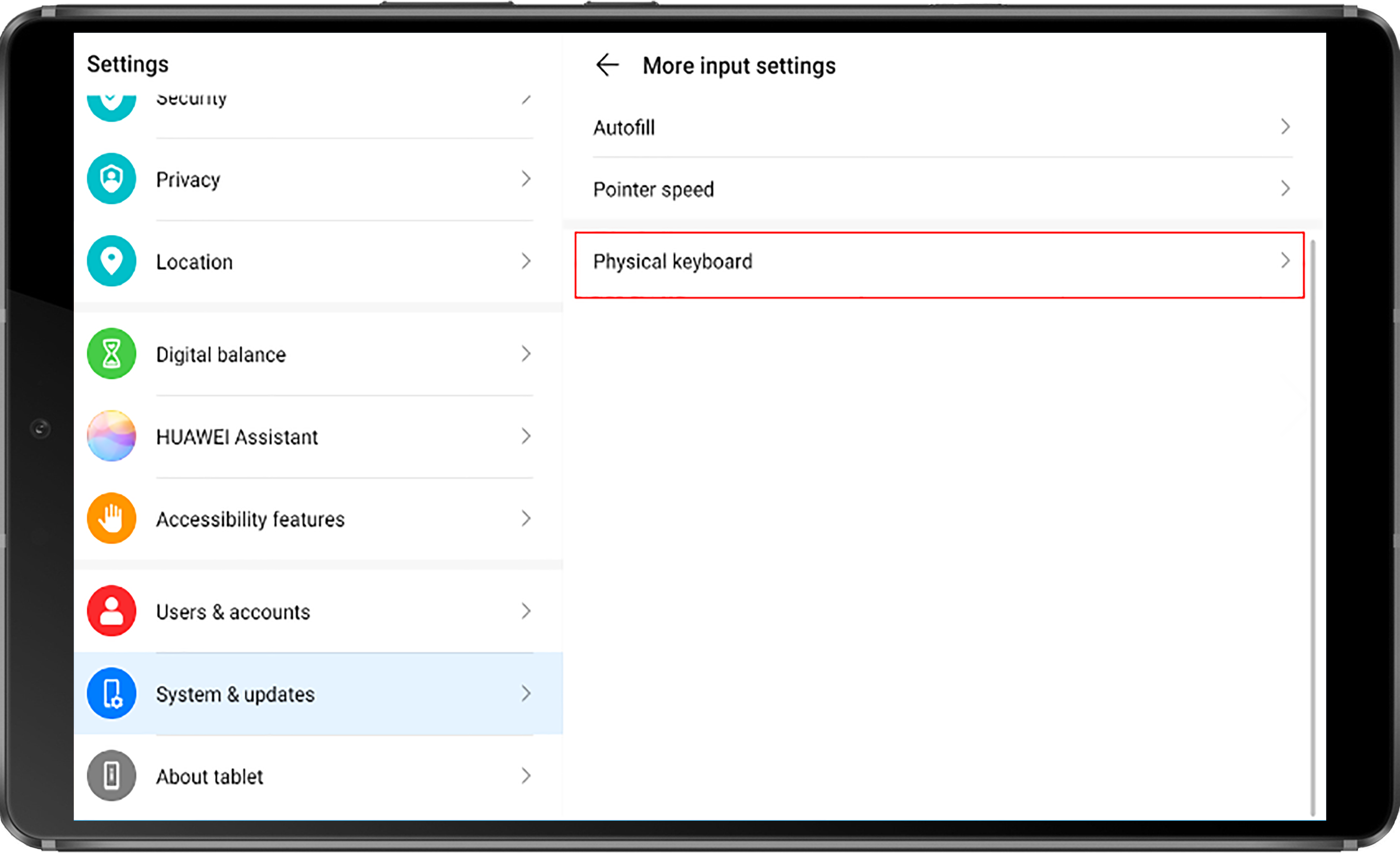 keyboard setting huawei