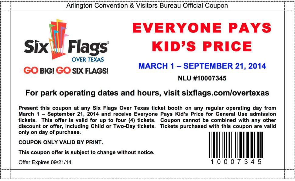 sixflags promo codes