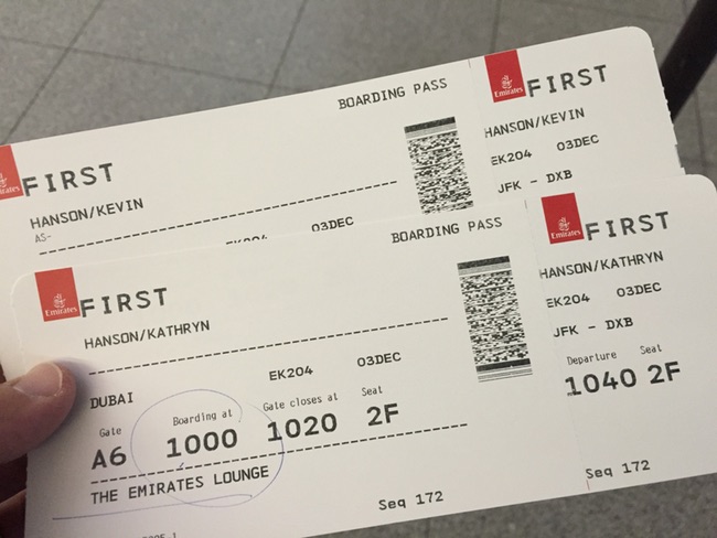 emirates first class ticket