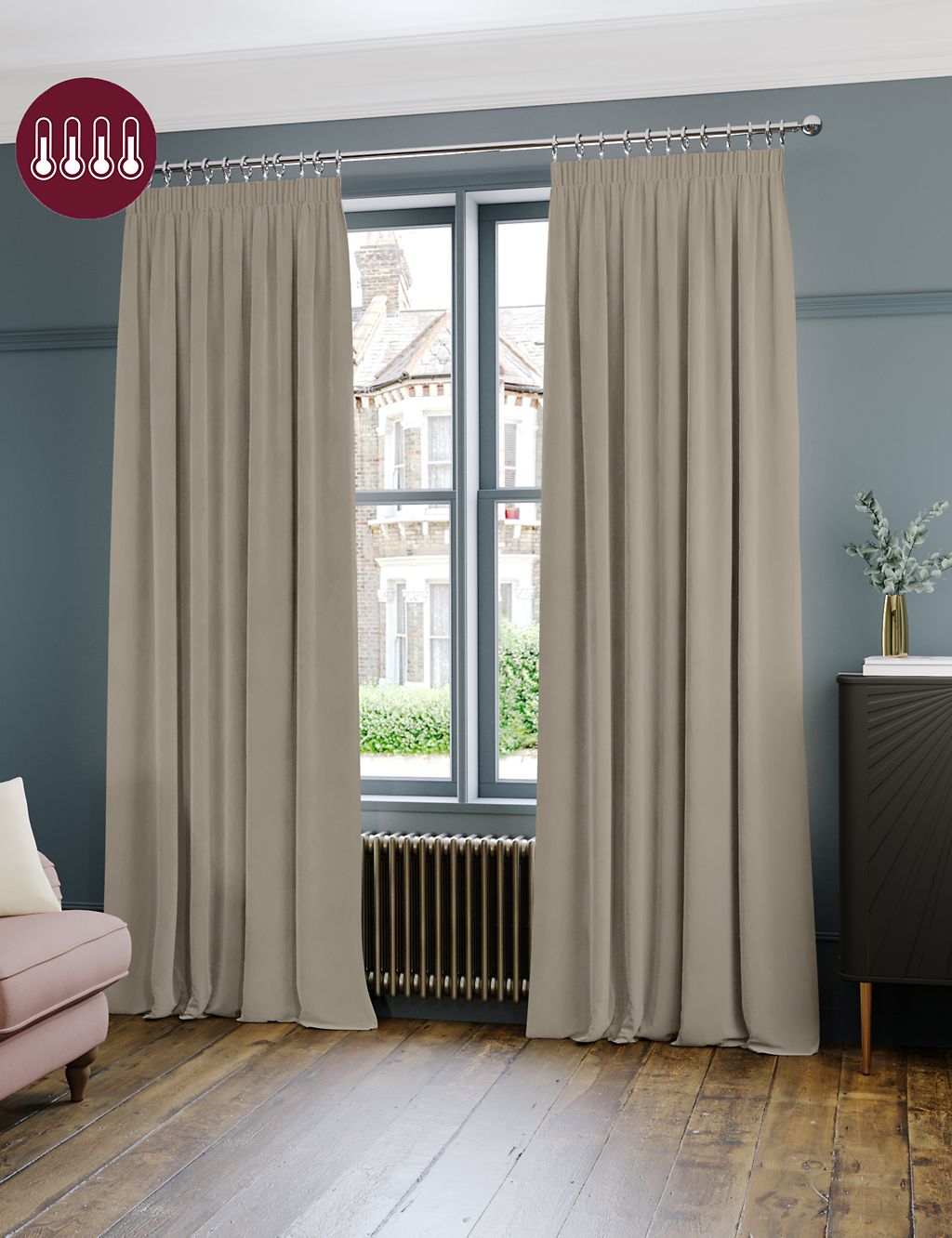 pencil pleat velvet curtains