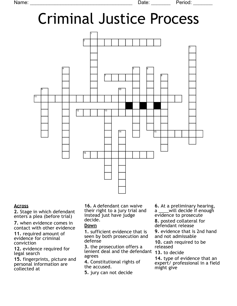 prosecution crossword clue