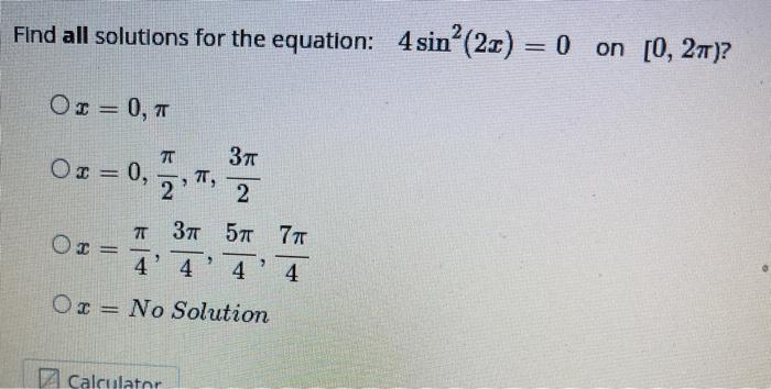 4sin 2x sin2x 0