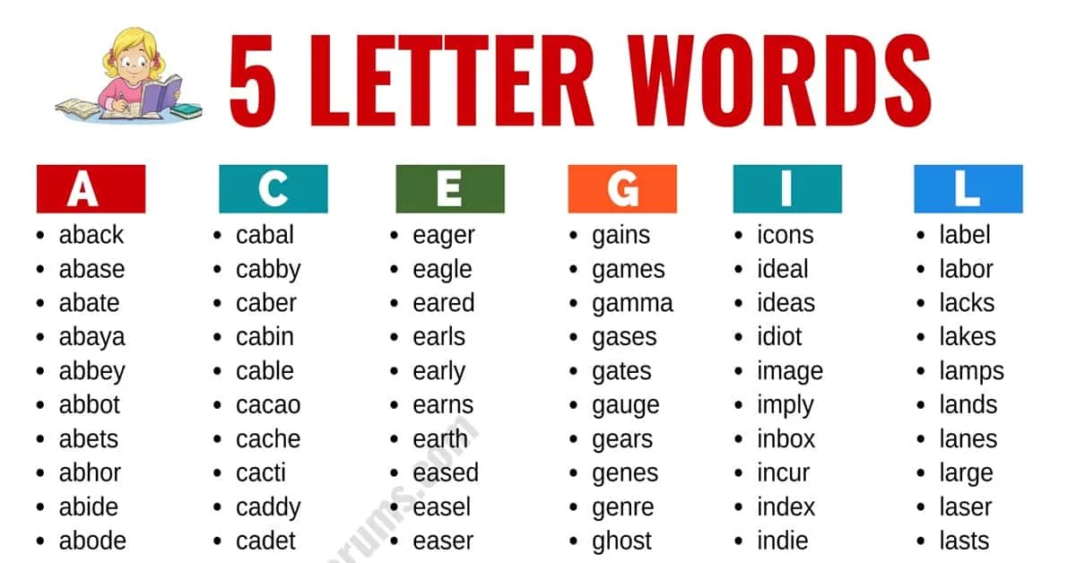 5 letter word with these letters