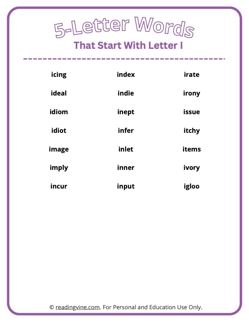 5 letter words starting with ig