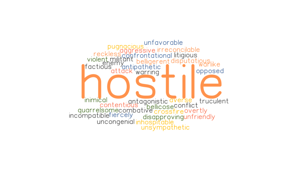 another word for hostile