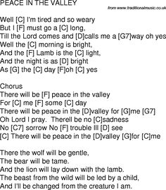 peace in the valley song lyrics