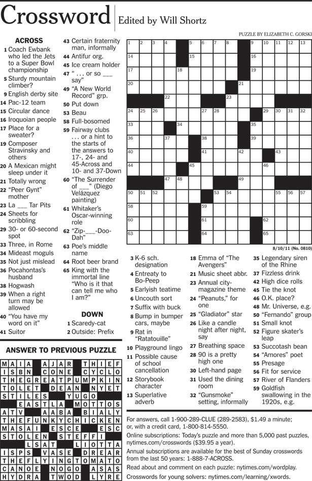 ny times crossword answers