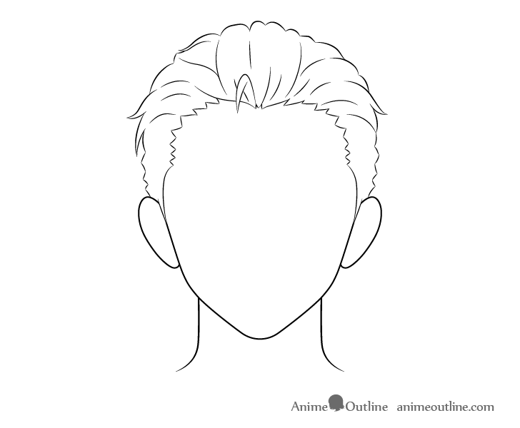 slicked back hair drawing