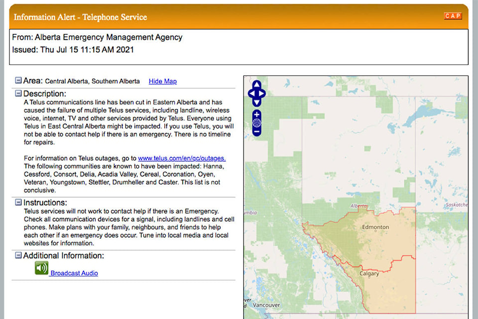 internet outage alberta