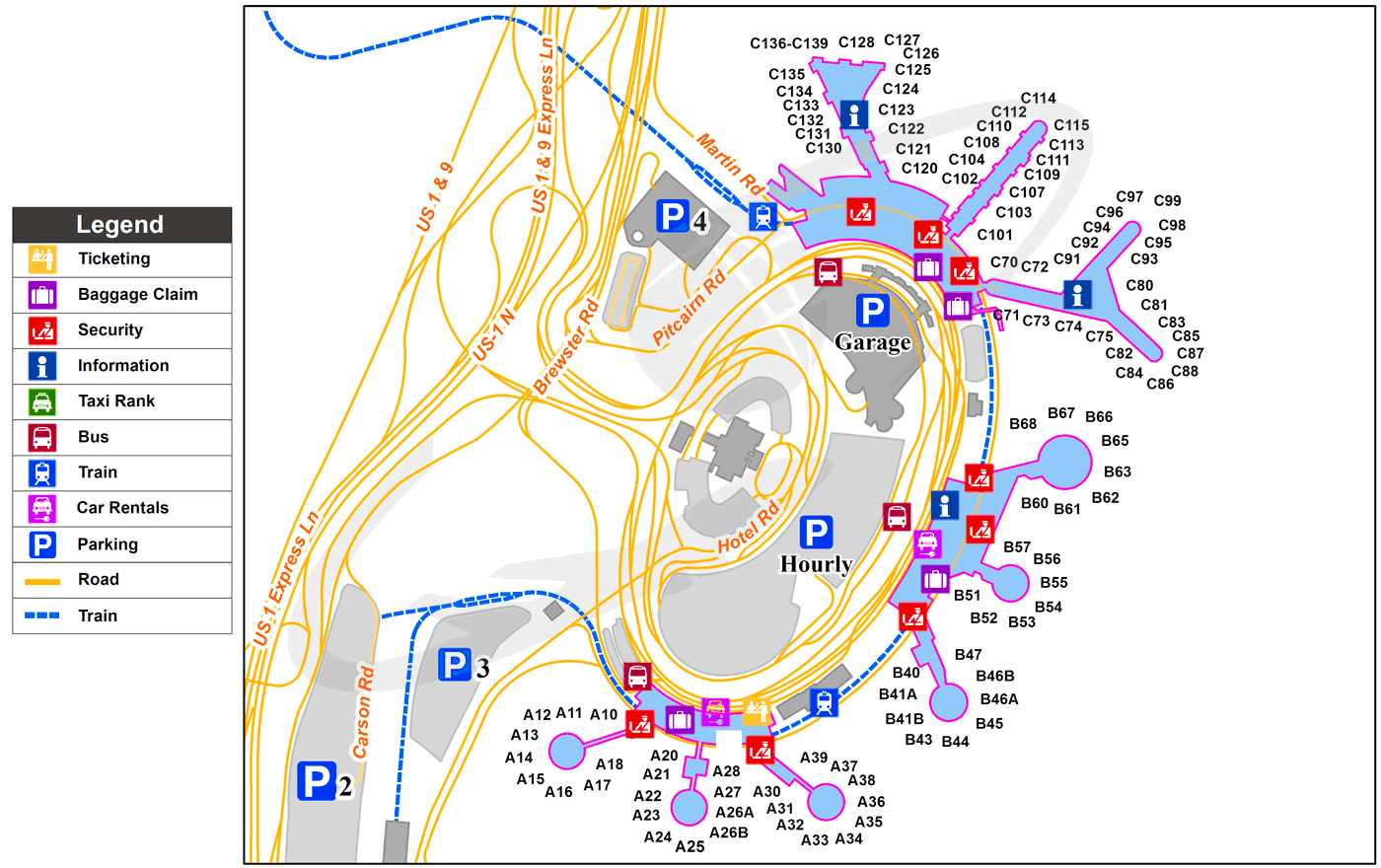 ewr liberty airport map