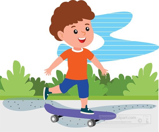 clipart skateboarding