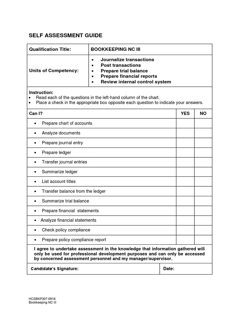 bookkeeping nc iii review