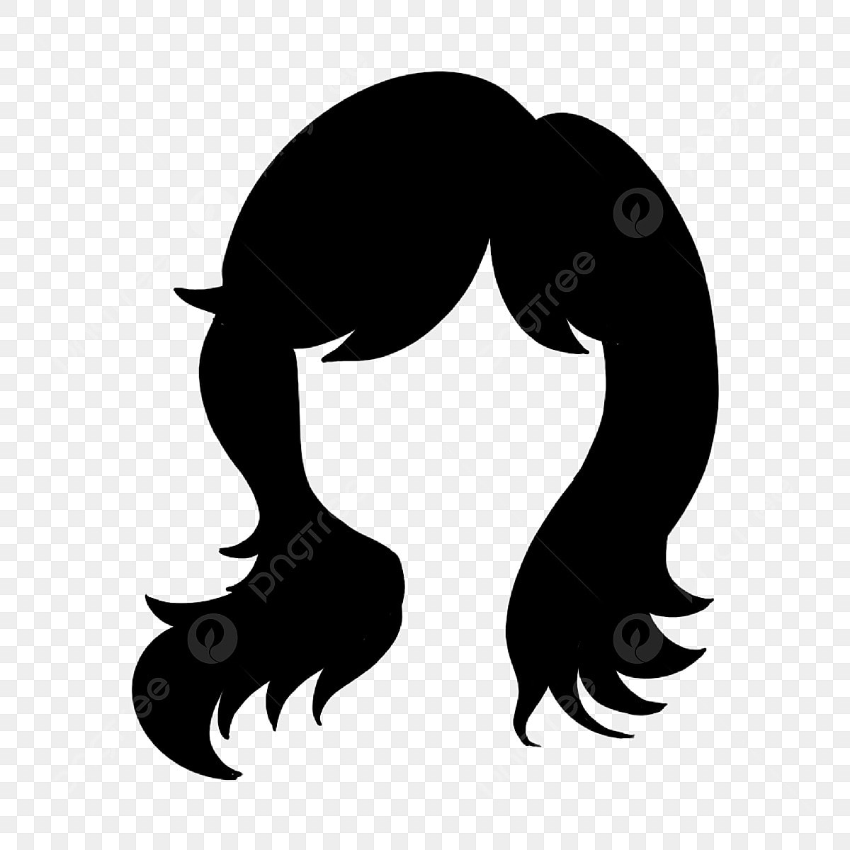wig clipart black and white