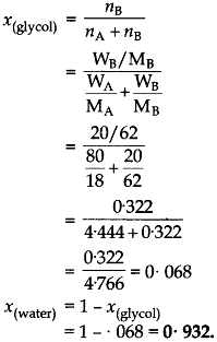 calculate the mole fraction of ethylene glycol