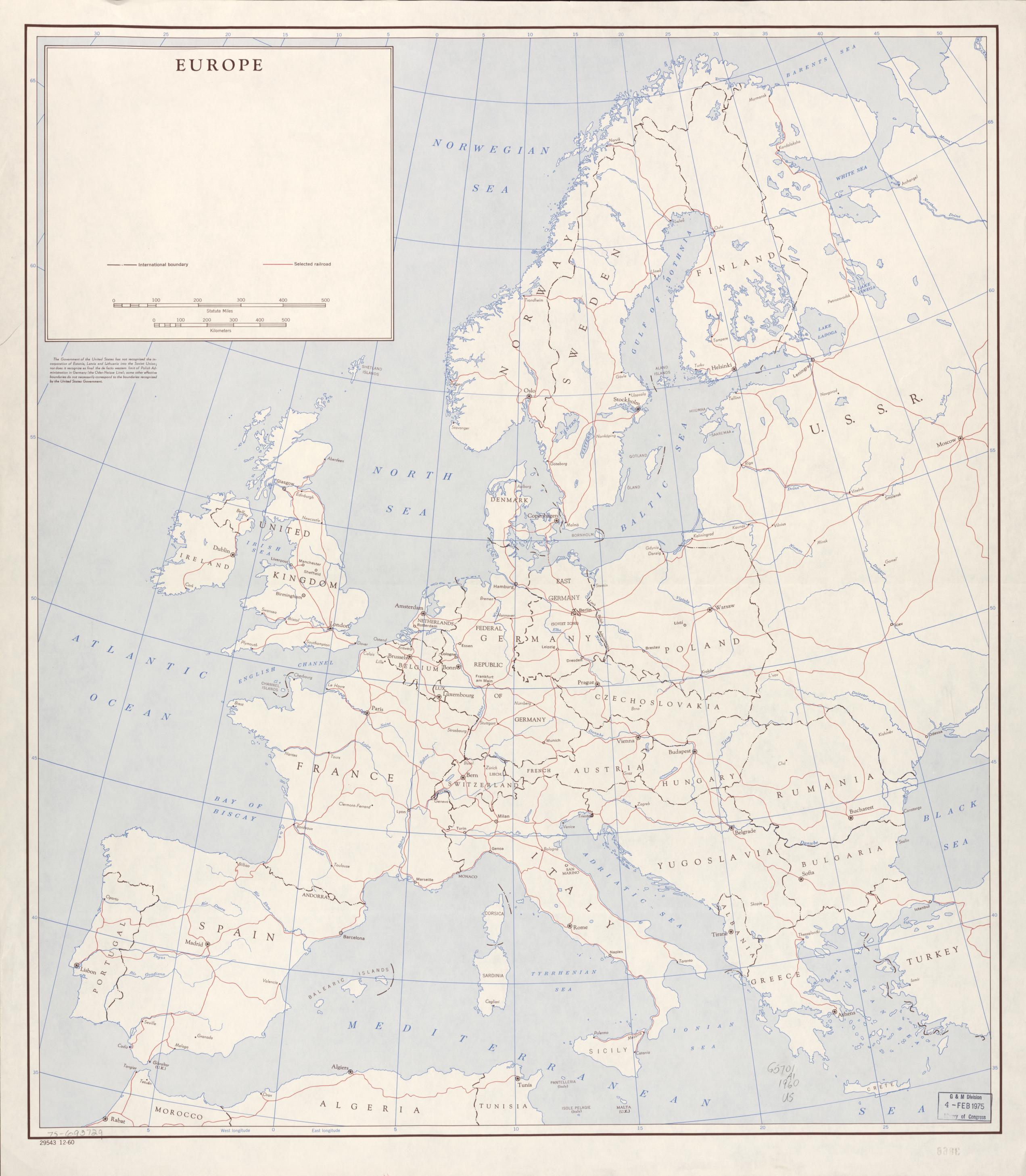 old map of europe 1960