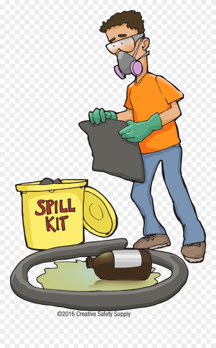 spill kit cartoon