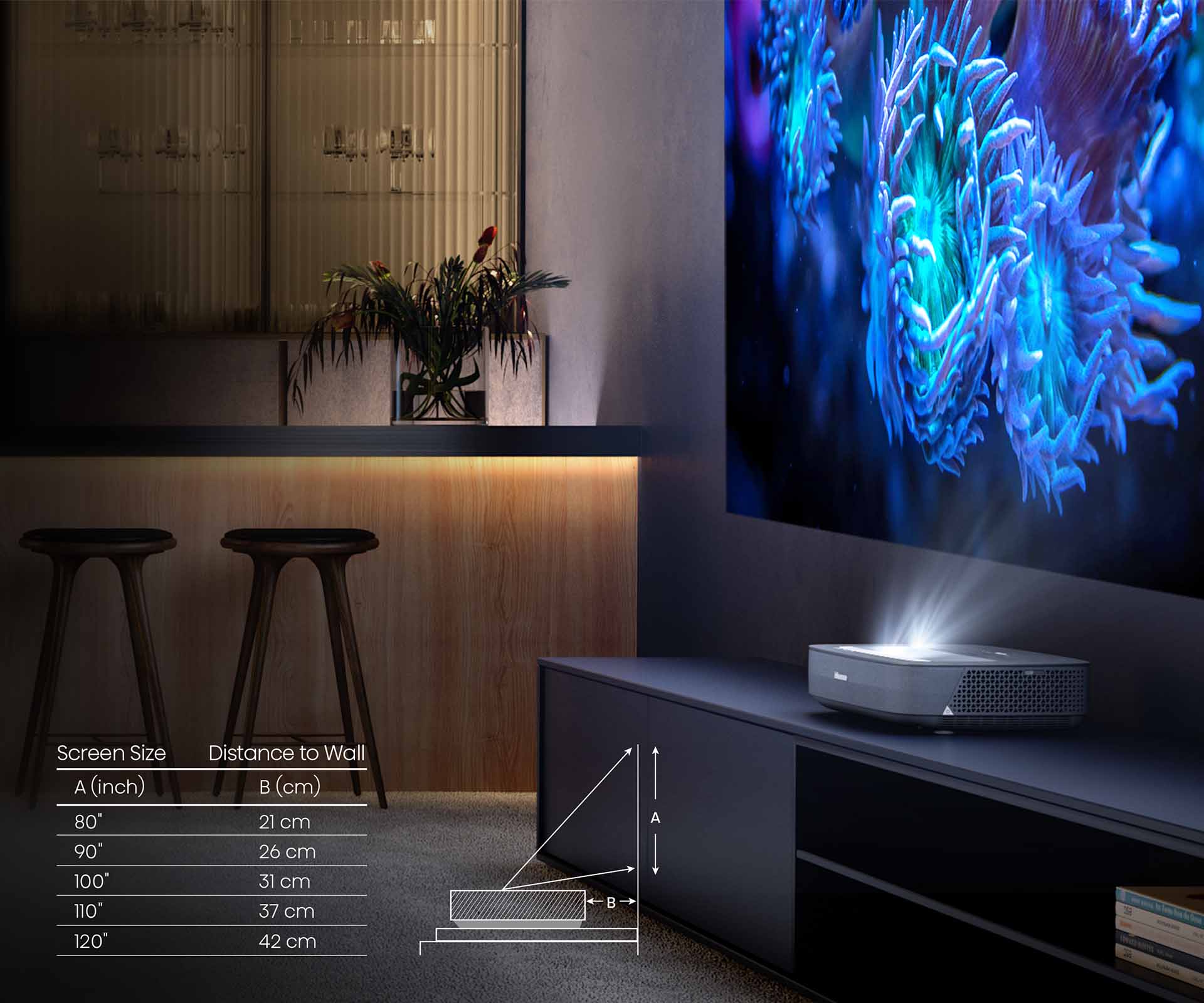 hisense laser cinema pl1h 4k ultra short throw smart projector