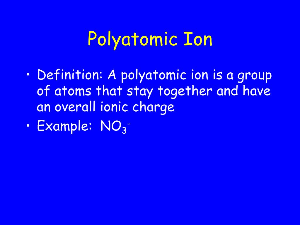 define a polyatomic ion