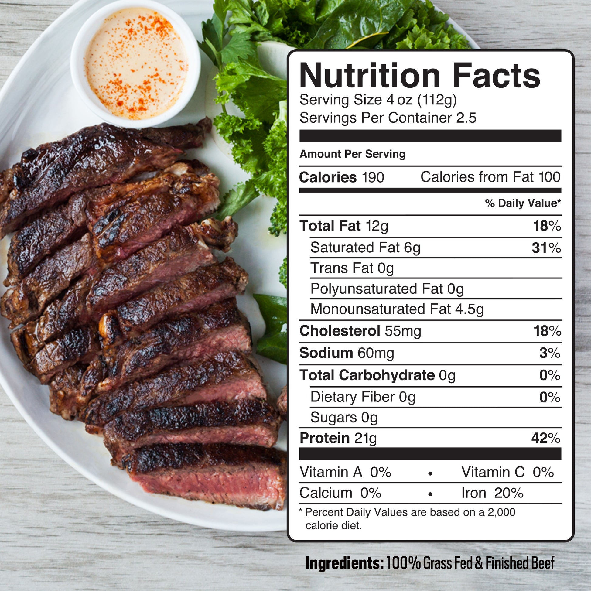 rib eye steak nutritional value