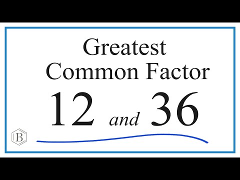 greatest common factor of 12 and 36