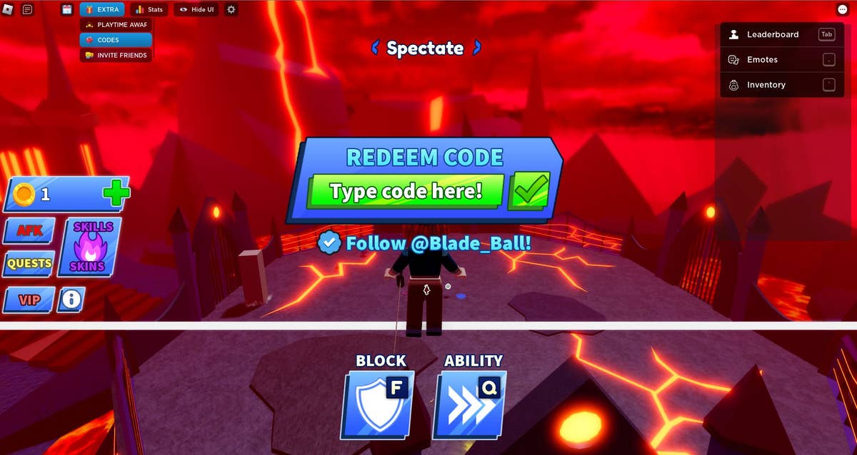 codes blade ball